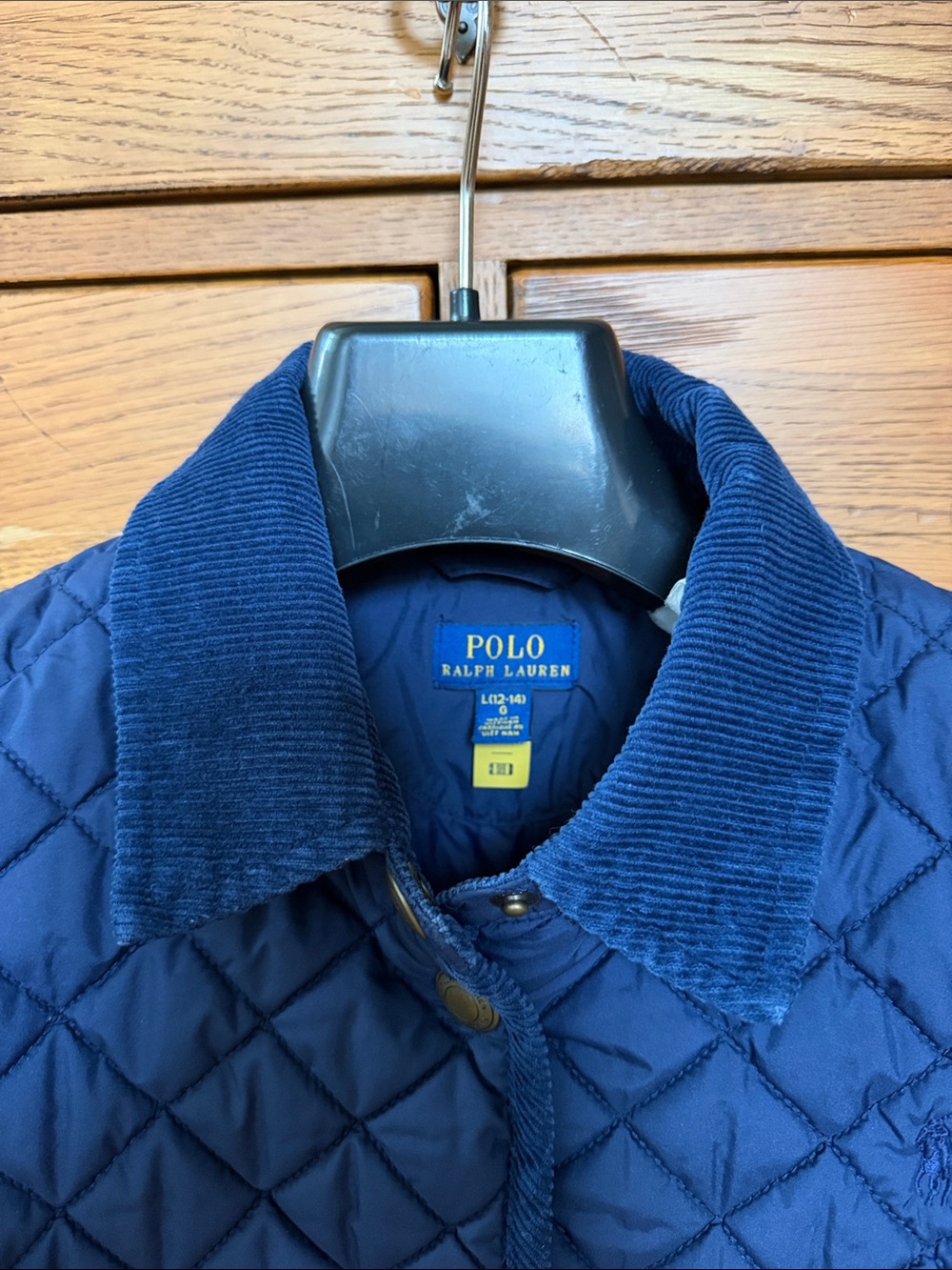 Polo Ralph Lauren Quilted Barn Jacket Girls Size Large (12/14) Navy Blue - Picture 3 of 14